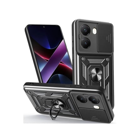 Xiaomi Poco X7 Pro Kılıf Pars Lens Yüzüklü Silikon - Siyah