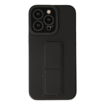 Apple İphone 13 Pro Kılıf Mega Standlı Silikon - Siyah