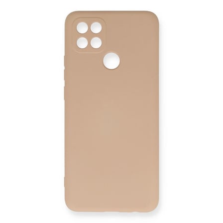 Oppo A15 Kılıf Nano İçi Kadife Silikon - Pudra