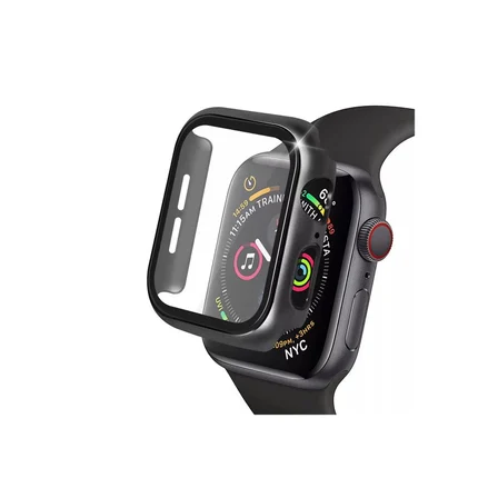 Apple Watch 42mm Camlı Kasa Ekran Koruyucu - Siyah