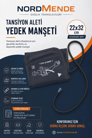 Dijital Tansiyon Aleti Manşeti 22-32 Cm Evrensel Yedek Kol Manşeti Tüm Dijital Tansiyon Aletleri İle Uyumlu Dijital Tansiyon Aleti Manşeti 22-32 Cm Evrensel Yedek