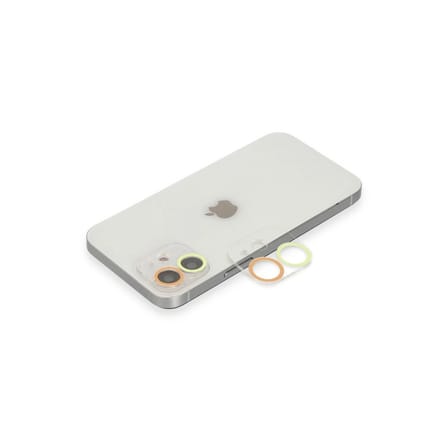 Apple İphone 12 Mini Renkli Kamera Lens Koruma Cam - Sarı-turuncu