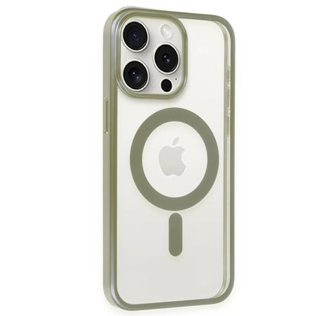 Apple iPhone 15 Pro Max Kılıf Erozi Magsafe Kapak - Gri