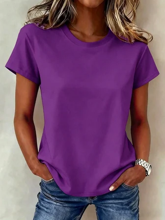 %100 Pamuk Oversize Kalıp Bisiklet Yaka T-shirt / Tişört