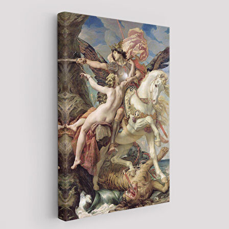 Ruggiero ve Angelica Kurtuluş Eseri Dekoratif Duvar Tablosu-6139