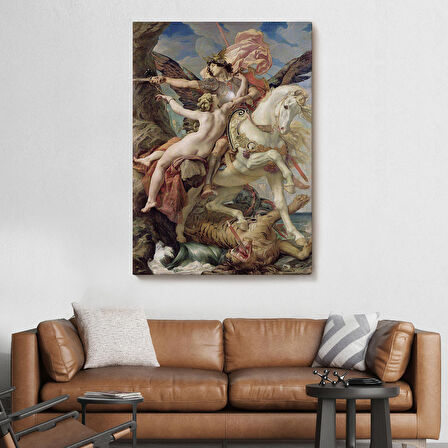 Ruggiero ve Angelica Kurtuluş Eseri Dekoratif Duvar Tablosu-6139