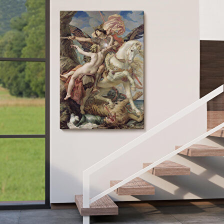 Ruggiero ve Angelica Kurtuluş Eseri Dekoratif Duvar Tablosu-6139