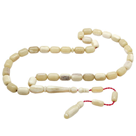 Sistemli Kapsül Kesim Naturel Renk Deve Kemiği Tesbih