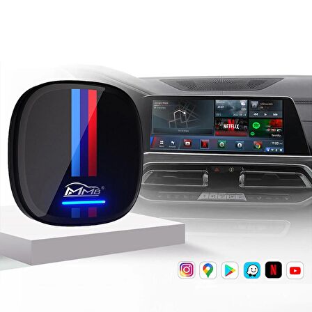 MMB BMW Android 12 Kablosuz CarPlay & Android Auto, Kablosuz/Wireless, SIM Kart, Google Play Store, Netflix, Youtube Destekli Android Box (IMEI Kayıtlı)