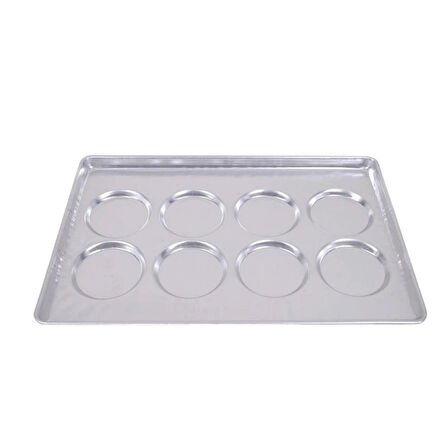 Almetal AL-HET.08.40.60.115 Alüminyum Hamburger Ekmek Tava (115 mm) 40x60 cm 8 Göz