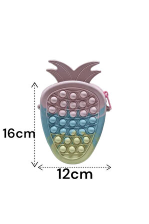 Silikon Popit Çilek Omuz Çantası, Duyusal