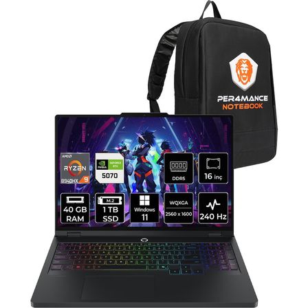 Lenovo Legion Pro 5 Ryzen 9 8940HX RTX 5070 8GB Gaming Laptop 40GB RAM 1TB SSD 16" QHD+ 240Hz Win11 Pro + Per4 Çanta 83LT0046TRP447