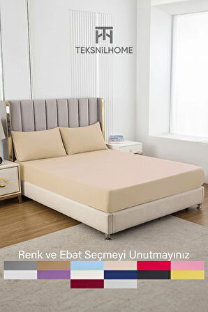 | Ranforce | Pamuklu Tek / Çift Kişilik Bej Lastikli Çarşaf | 14 Renk | Fıtted |