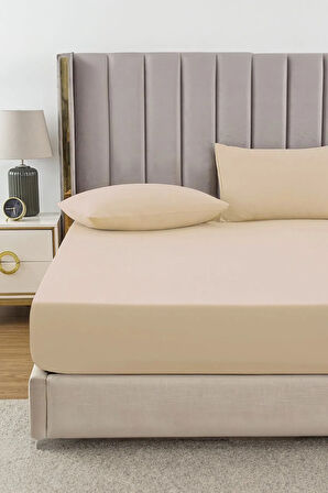 | Ranforce | Pamuklu Tek / Çift Kişilik Bej Lastikli Çarşaf | 14 Renk | Fıtted |