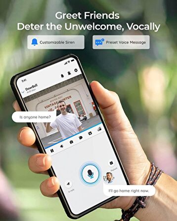 Reolink Kapı Zili Kamerası, Akıllı WiFi Görüntülü Kapı Zili