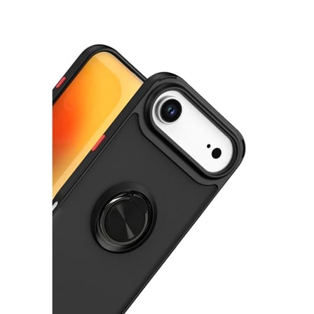 Apple iPhone 17 Air Montreal Yüzüklü Silikon Kapak - Siyah