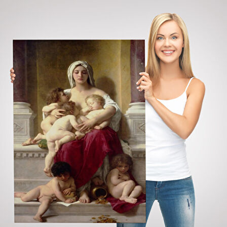 Yetiştirme Yurdundaki Kadın ve Çocuklar Duvar Tablosu William-Adolphe Bouguereau-6147