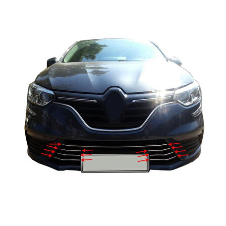 Renault Megane 4 HB/Sedan Krom Ön Tampon Alt Çıta 7 Parça 2021-