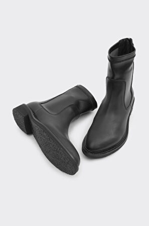 Hakiki Deri Arkadan Fermuarlı Kadın Bot 