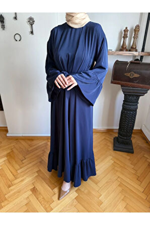 Fırfırlı Ikili Takım Abaya 5038 lacivert | FENDEL