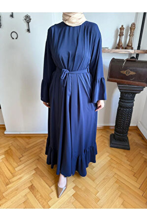 Fırfırlı Ikili Takım Abaya 5038 lacivert | FENDEL