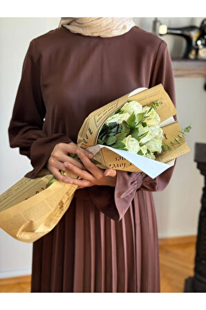 Piliseli Etek + Bluz Takım 5076 acı kahve | FENDEL