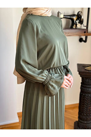 Piliseli Etek + Bluz Takım 5076 açık haki | FENDEL