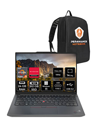 Lenovo ThinkPad E14 G5 R5 7530U 24GB 512GB SSD 14'' WUXGA W11H Dizüstü Bilgisayar & PER4 ÇANTA
