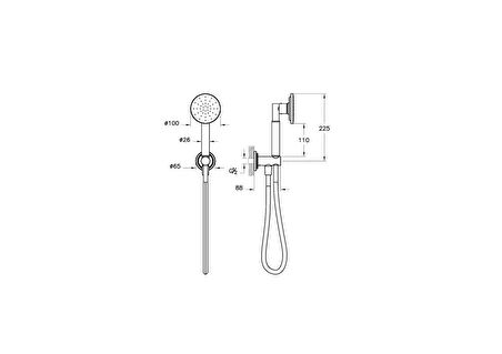 VitrA Origin A4579536 Classic 1F El Duşu Takımı, Mat Siyah