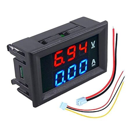 Dijital Dual Voltmetre Ampermetre Volt Akım Ölçer DC 0-100V 10A