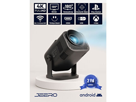 JEERO Oyunlu Projeksiyon Cihazı Android 2 Kollu -20.000 Oyun -Türkçe Menü