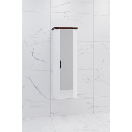 BREZZA 130 CM MASİF TEZGAH BEYAZ LAVABOLU BANYO DOLABI - RAF VE BOY DOLAP MODÜL DAHİL