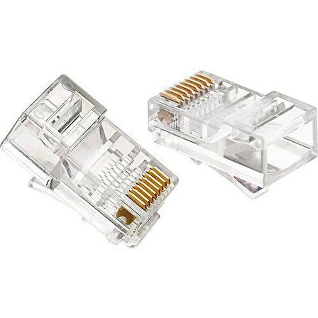 Cat 5 Cat 6 RJ45 Konnektör Jack 100 Adet