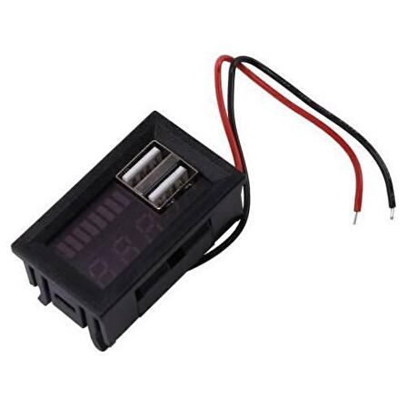 12V Akü Kapasite Göstergesi - 5V 2A USB Çıkışlı