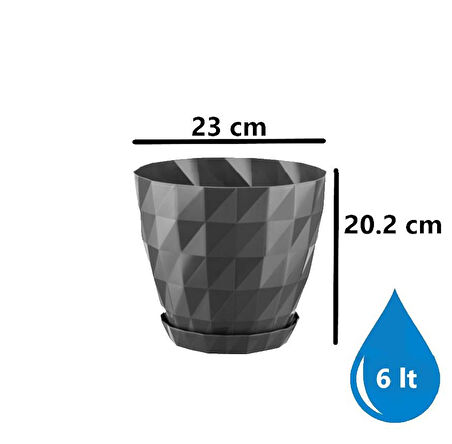 Omnipazar SO-KRT5 Dekoratif Kristal Saksı Takımı 6 Litre No 5