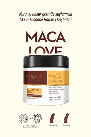 Rebours Maca Love Hair Repair Argan Keratin Collagen Onarıcı Saç Maskesi 500 ml