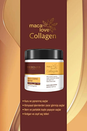 Rebours Maca Love Hair Repair Argan Keratin Collagen Onarıcı Saç Maskesi 500 ml