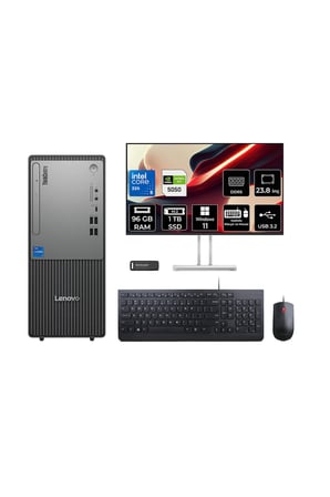 ThinkCentre Neo 50T G6 Ultra 5 225 96GB 1TB SSD RTX5050/8GB W11P Masaüstü Bilgisayar + 23.8"