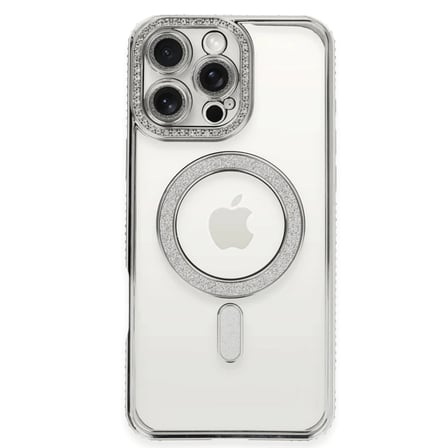 Apple iPhone 16 Pro Kılıf Joke Simli Magneticsafe Kılıf - Gümüş