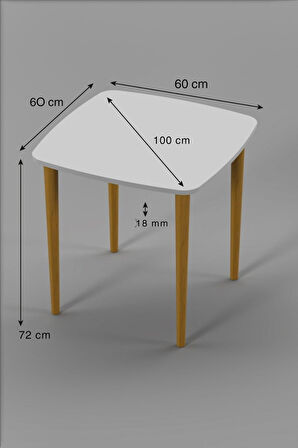 60x60 Cm Çalışma Bilgisayar Ofis Ders Yemek Masası Istanbul Desenli Metal Aparat 72 Cm Ahşap Ayaklı