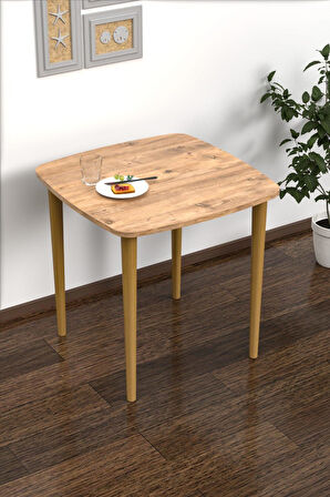 60x60 Cm Çalışma Bilgisayar Ofis Ders Yemek Masası Istanbul Desenli Metal Aparat 72 Cm Ahşap Ayaklı
