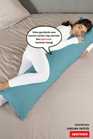 XPERMATE Sarılma Yastığı , Uyku Yastığı , Bacak Arası Yastığı Dikdörtgen 150x25 cm AçıkMavi