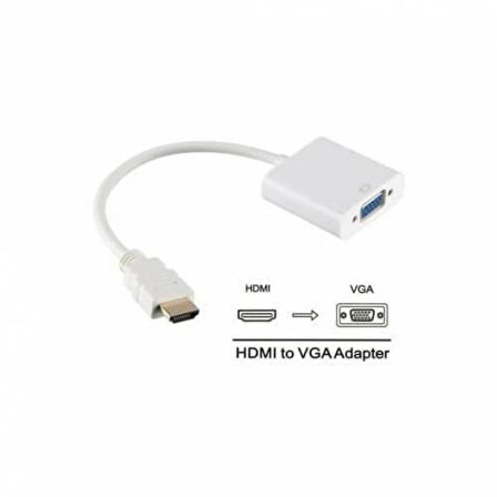 Hdmi to Vga Kablo Çevirici Dönüştürücü + 1,5 Metre Vga Kablosu