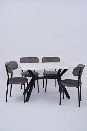 Kütük Beta MDF Lak Mutfak Masa Sandalye Takımı 70x120