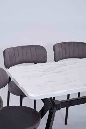 Kütük Beta MDF Lak Mutfak Masa Sandalye Takımı 70x120