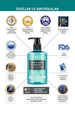 Kadınlara Özel İntim Temizleme Jeli KUNDAL Feminine Cleanser 300ml (Bergamot)