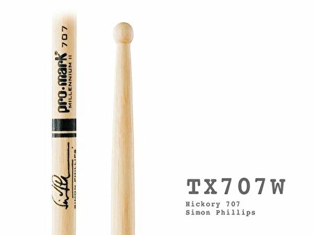 Promark TX707W Hickory Simon Phillips wood tip Sticks Baget