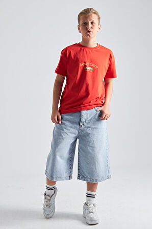 Monte Carlo Country Club Baskılı %100 Pamuk Erkek Oversize Çocuk Tişört