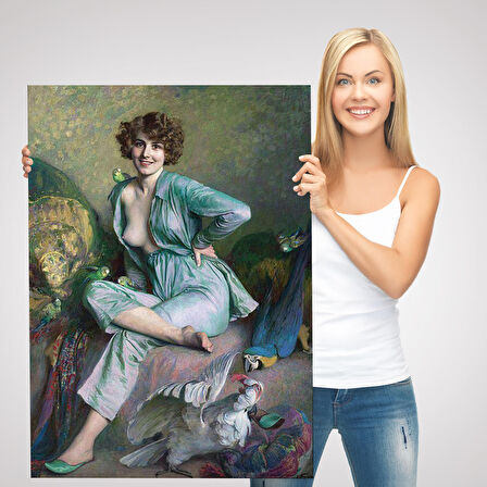 Emile Friant'in Tanıdık Kuşlar İsimli Eseri Duvar Tablosu Familiar Birds-6160