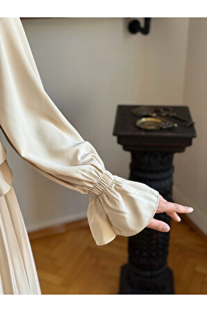 Piliseli Etek + Bluz Takım 5076 açık bej | FENDEL